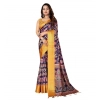 Generic Women's Cotton Silk Floral Printed Saree With Unstitched Blouse 5.5Mtr (Multicolor)