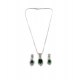 Generic Women's Brass Silver Plated Pendant Set (Green) Generic Women's Brass Silver Plated Pendant Set (Green)