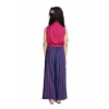 Generic Girl's Rayon Colour Block Sleeveless Jumpsuit (Pink-Blue)