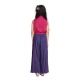 Generic Girl's Rayon Colour Block Sleeveless Jumpsuit (Pink-Blue)