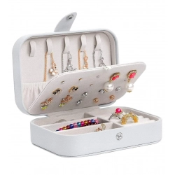Generic PU Leather Solid Jewelry Storage Box (White-Cream)