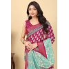 Generic Women's Cotton Blend Printed Saree With Unstitched Blouse 5.5Mtr (Multicolor)