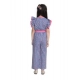 Generic Girl's Cotton Striped Flutter Jumpsuit (Blue-Pink) Generic Girl's Cotton Striped Flutter Jumpsuit (Blue-Pink)
