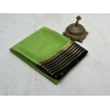 Generic Women's Crepe Chit Pallu Solid Saree With Unstitched Blouse 5.5Mtr (Green)