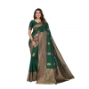 Generic Women's Soft Lichi Silk Printed Saree With Unstitched Blouse 5.5Mtr (Green)