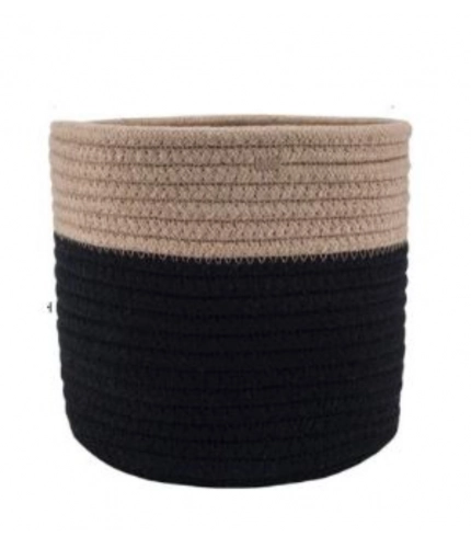 Generic Cotton Flower Pot With Out Lid (Beige-Black) Generic Cotton Flower Pot With Out Lid (Beige-Black)