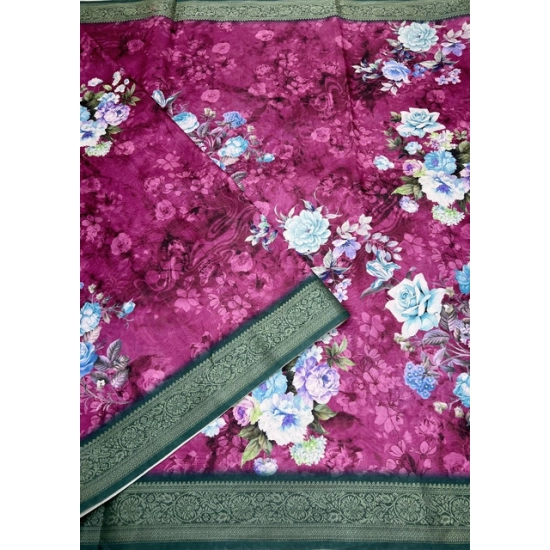 Generic Women's Cotton Blend Floral Printed Saree With Unstitched Blouse 5.5Mtr (Multicolor) Generic Women's Cotton Blend Floral Printed Saree With Unstitched Blouse 5.5Mtr (Multicolor)