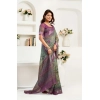 Generic Women's Faux Linen Printed Ready to wear Saree With Unstitched Blouse 5.5Mtr (Multicolor)