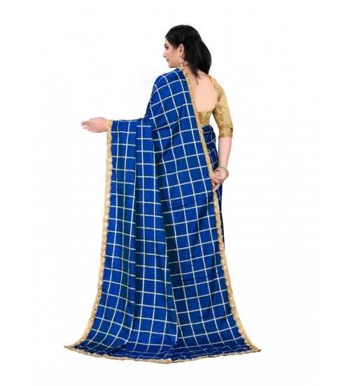 Generic Women's Sana Silk Bandhni Saree With Unstitched Blouse 5.5Mtr (Royal Blue)