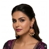 Generic Women's Zinc Alloy Gold Plated Chandbali Earrings (Multicolor)