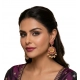 Generic Women's Zinc Alloy Gold Plated Chandbali Earrings (Multicolor) Generic Women's Zinc Alloy Gold Plated Chandbali Earrings (Multicolor)