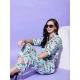 Generic Women's Polyester Floral 3-4th Sleeve Co-Ord Set (Multicolor) Generic Women's Polyester Floral 3-4th Sleeve Co-Ord Set (Multicolor)