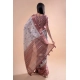 Generic Women's Polyester Printed Saree With Unstitched Blouse 5.5 Mtr (Off-White)