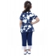 Generic Girl's Denim Tie & Dye Short Sleeve Top (Blue-White) Generic Girl's Denim Tie & Dye Short Sleeve Top (Blue-White)