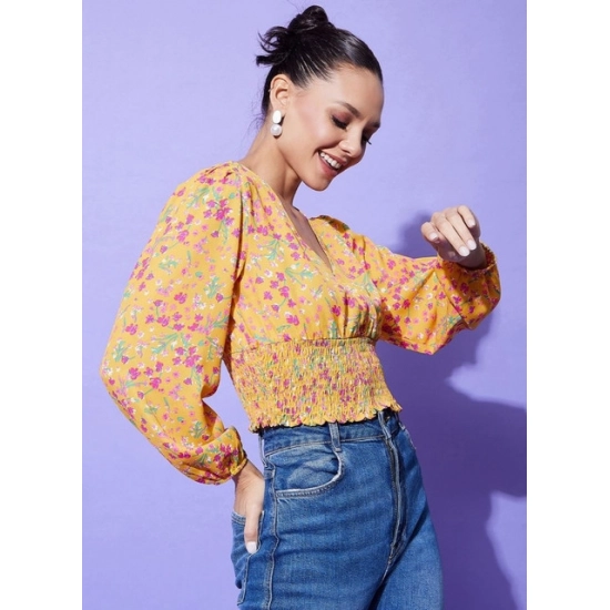Generic Women's Polyester Floral Long Sleeves Top (Multicolor) Generic Women's Polyester Floral Long Sleeves Top (Multicolor)