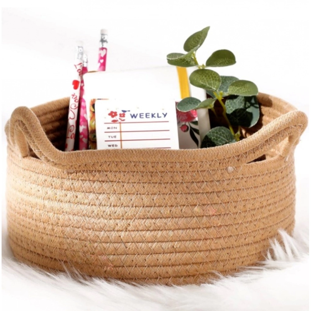 Generic Cotton Pack Of_1 Cat Basket 8x4 Inch Storage Basket For Clothes (Beige) Generic Cotton Pack Of_1 Cat Basket 8x4 Inch Storage Basket For Clothes (Beige)