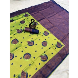 Generic Women's Banarasi Silk Jacquard Work Saree With Unstitched Blouse 5.5Mtr (Lavender)