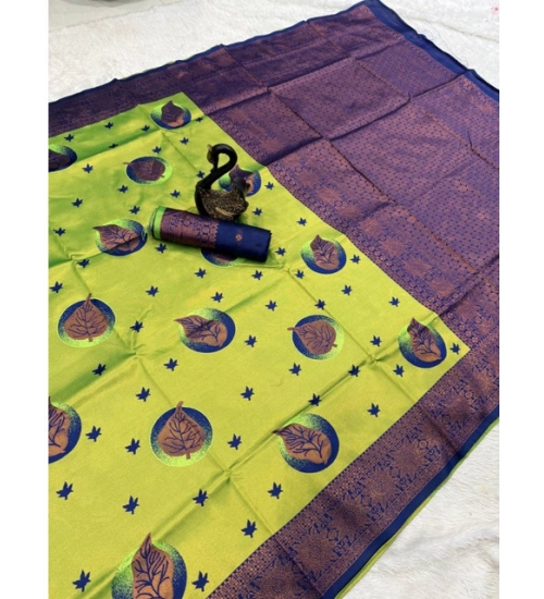 Generic Women's Banarasi Silk Jacquard Work Saree With Unstitched Blouse 5.5Mtr (Lavender)