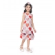 Generic Girl's Popcorn Printed Sleeve Less Round Neck Dress (Red)