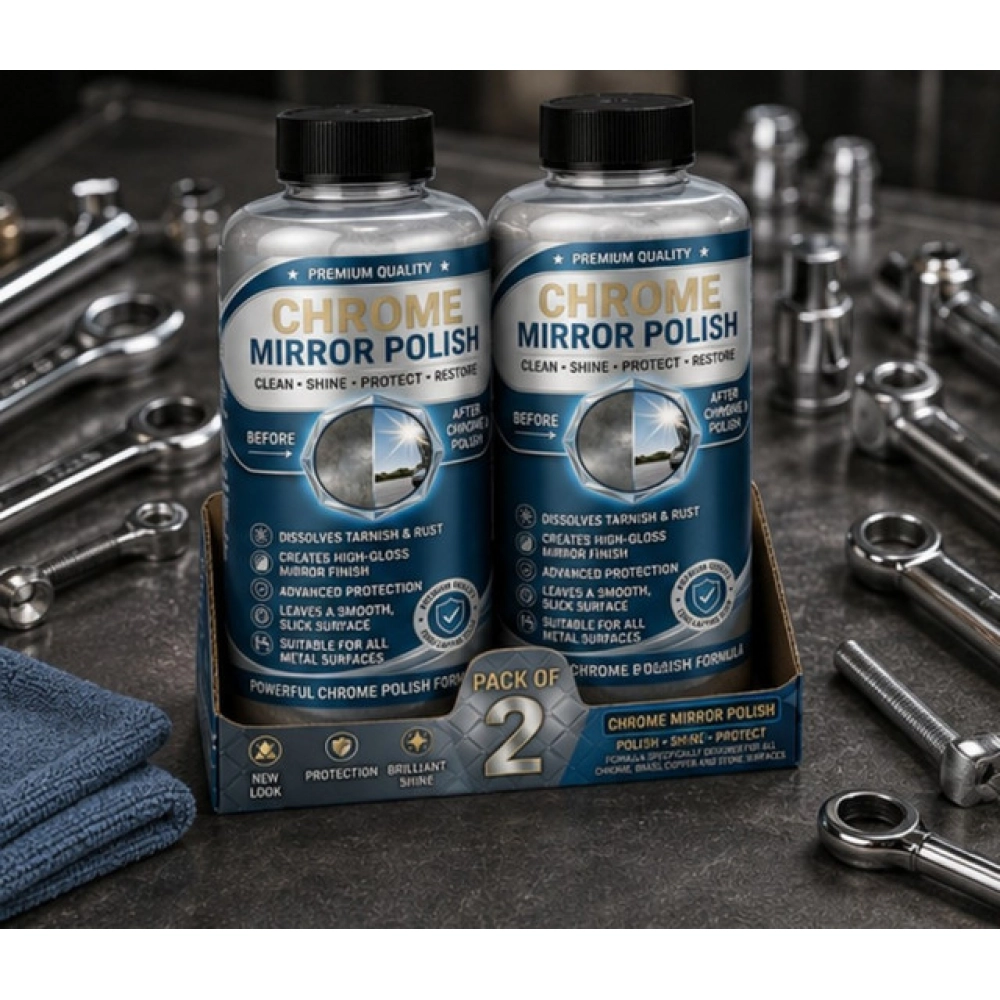 Generic Pack of 2 Chrome Mirror Polish Liquid Bottles 100 ML - Image 4
