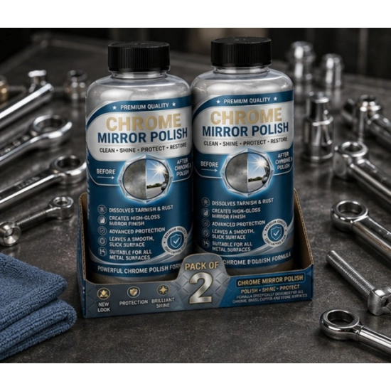 Generic Pack of 2 Chrome Mirror Polish Liquid Bottles 100 ML