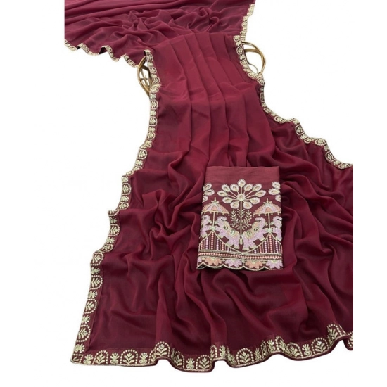 Generic Women's Art Silk Embroidered Saree With Unstitched Blouse 5.5Mtr (Maroon) Generic Women's Art Silk Embroidered Saree With Unstitched Blouse 5.5Mtr (Maroon)