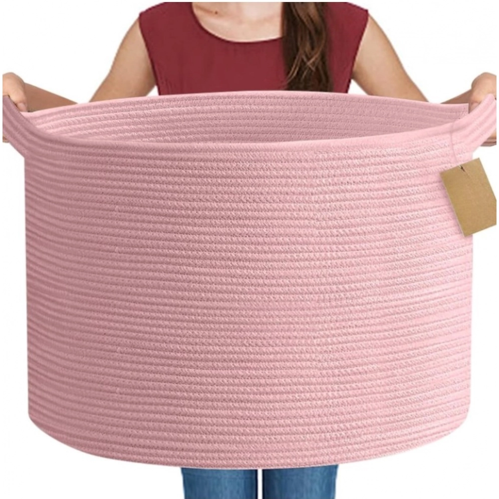 Generic Cotton Pack Of_1 14x12 Inch Storage Basket For Clothes With Out Lid (Pink) Generic Cotton Pack Of_1 14x12 Inch Storage Basket For Clothes With Out Lid (Pink)