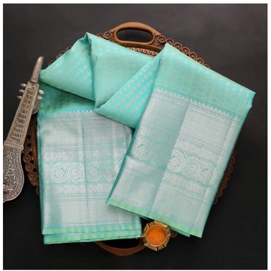 Generic Women's Soft Litchi Silk Jacquard Work Saree With Unstitched Blouse 5.5Mtr (Blue) Generic Women's Soft Litchi Silk Jacquard Work Saree With Unstitched Blouse 5.5Mtr (Blue)