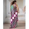 Generic Women's Satin Crepe Printed Saree With Unstitched Blouse 5.5Mtr (Green)