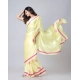 Generic Women's Soft Crepe Silk Printed Ready To Wear Saree With Unstitched Blouse 5.5Mtr (Light Yellow)