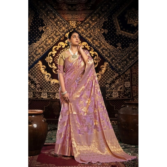 Generic Women's Organza Woven Saree With Unstitched Blouse 5.5Mtr (Pink) Generic Women's Organza Woven Saree With Unstitched Blouse 5.5Mtr (Pink)