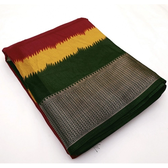 Generic Women's Cotton Silk Solid Saree With Unstitched Blouse 5.5Mtr (Multicolor) Generic Women's Cotton Silk Solid Saree With Unstitched Blouse 5.5Mtr (Multicolor)