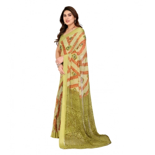 Women's Georgette Printed Saree With Unstitched Blouse 5.5Mtr (Multicolor) Women's Georgette Printed Saree With Unstitched Blouse 5.5Mtr (Multicolor)