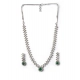 Generic Women's Brass Silver Plated Necklace set (Green) Generic Women's Brass Silver Plated Necklace set (Green)