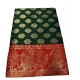 Generic Women's Jacquard Printed Saree With Unstitched Blouse 5.5Mtr (Bottle Green)