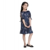 Generic Girl's Satin Animal Print Sleeveless Dress (Blue) Generic Girl's Satin Animal Print Sleeveless Dress (Blue)