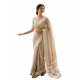 Generic Women's Linen Striped Saree With Unstitched Blouse 5.5Mtr (Lite Brown) Generic Women's Linen Striped Saree With Unstitched Blouse 5.5Mtr (Lite Brown)