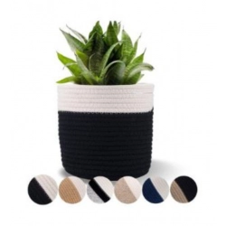 Generic Cotton Flower Pot With Out Lid (White-Black)