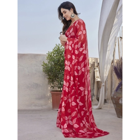 Generic Women's Chiffon Printed Saree With Unstitched Blouse 5.5Mtr (Red) Generic Women's Chiffon Printed Saree With Unstitched Blouse 5.5Mtr (Red)