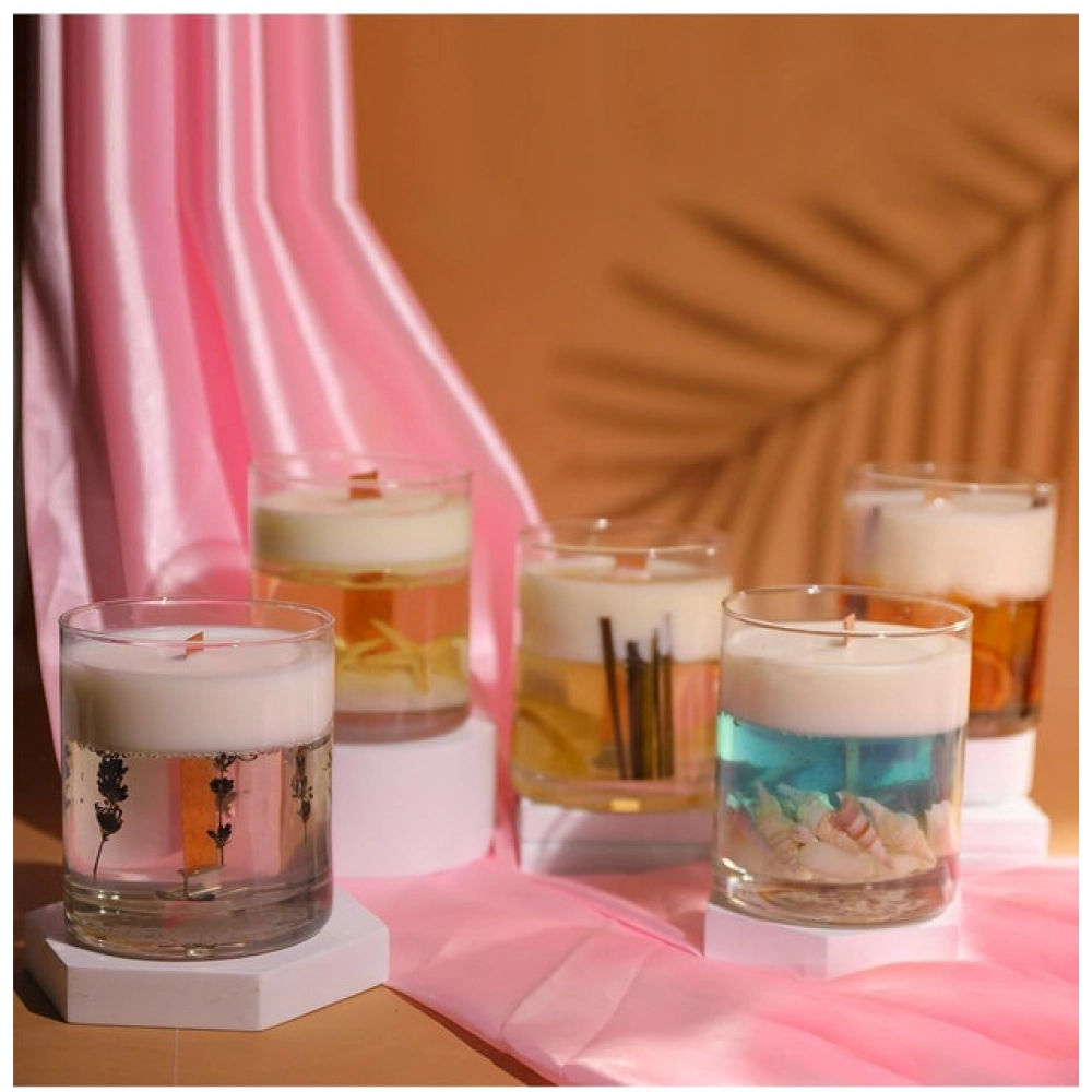 Generic Soya Wax, Glass Scented Star Fish Gel Candle