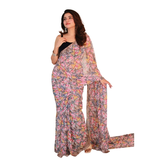 Generic Women's Georgette Printed Saree With Unstitched Blouse 5.5Mtr (Multicolor) Generic Women's Georgette Printed Saree With Unstitched Blouse 5.5Mtr (Multicolor)