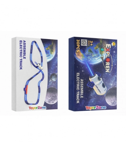 Generic Plastic Space Theme 30 Pcs Assemble Electric Track Set (Multicolor)