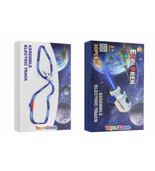 Generic Plastic Space Theme 30 Pcs Assemble Electric Track Set (Multicolor)