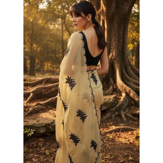 Generic Women's Viscose Silk Embroidered Saree With Unstitched Blouse 5.5Mtr (Beige) Generic Women's Viscose Silk Embroidered Saree With Unstitched Blouse 5.5Mtr (Beige)