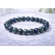 Generic Natural Crystal 8mm Azurite Bracelet  (Dark Green)