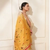 Generic Women's Blended_Cotton Woven_Motifs Saree With Unstitched Blouse 5.5Mtr (Mustard)