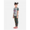 Generic Girl's Cotton Hosiery Printed Night Suit Set (Grey-Green) Generic Girl's Cotton Hosiery Printed Night Suit Set (Grey-Green)