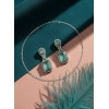 Generic Women's Brass Silver Plated Drop Earrings (Turquoise)