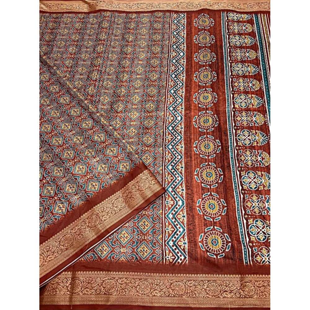 Generic Women's Cotton Blend Printed Saree With Unstitched Blouse 5.5Mtr (Multicolor) Generic Women's Cotton Blend Printed Saree With Unstitched Blouse 5.5Mtr (Multicolor)