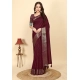 Generic Women's Cotton Blend Checkered Saree With Unstitched Blouse 5.5Mtr (Maroon)
